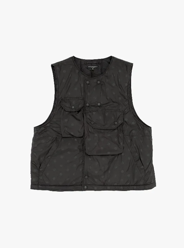 Polka Dot Printed Cover Vest Black