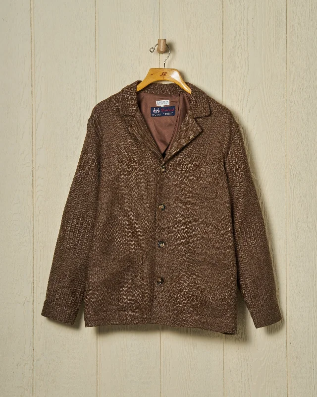 PRE-ORDER Shetland Wool Loafer Jacket in Chestnut Herringbone