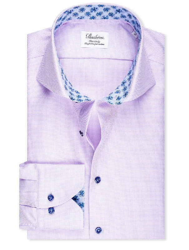 Contrast Floral Inlay Shirt Lilac