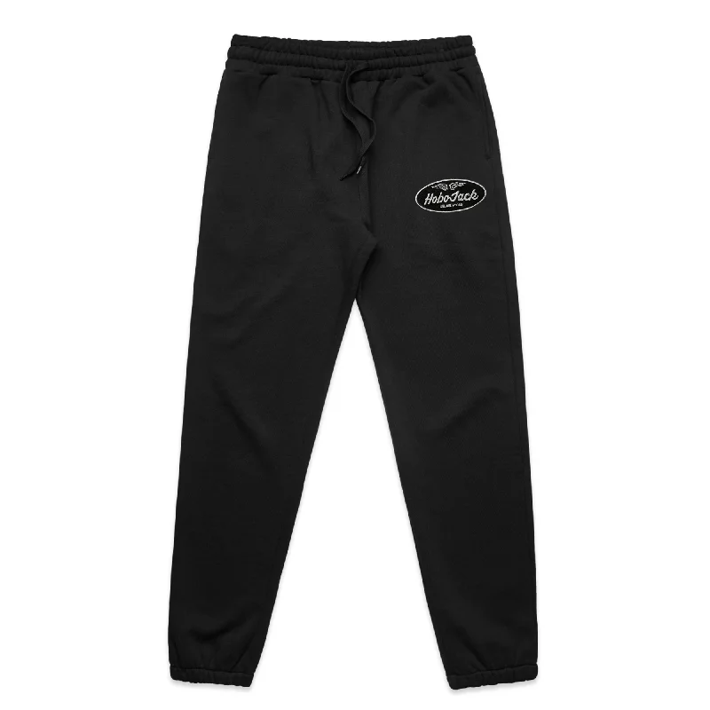 EMBROIDERED EAGLE PATCH JOGGERS - BLACK