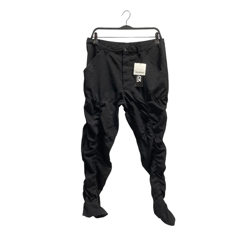 Sleek Prints BLACK COMME des GARCONS/Straight Pants/L/Polyester/BLK/RUCHED