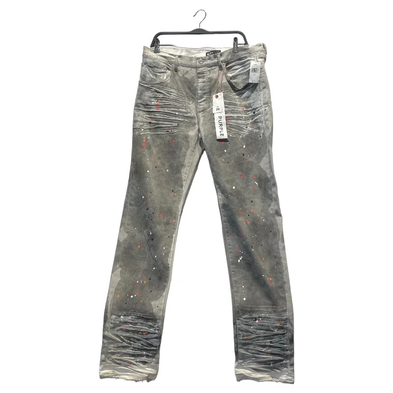 Urban Rugged PURPLE BRAND/Skinny Pants/38/Denim/MLT/All Over Print/painted paint splatter grey