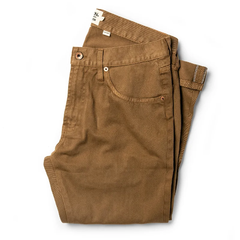 Streetwear Classics Look The Democratic All Day Pant in Rustic Oak Organic Selvage