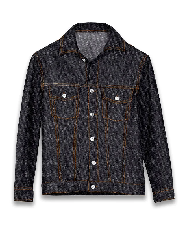 Relaxed Sport Look Denim Jacket in Luxire Signature Blue Denim