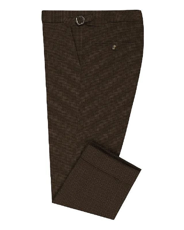 Smart Sportwear Drapers Tobacco Brown Micro Houndstooth Pants