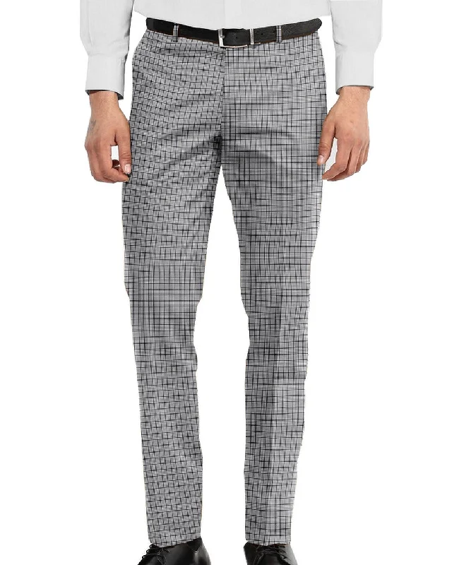 Tailored Rugged Dugdale Crommelin Linen - Silver Grey Black Checks