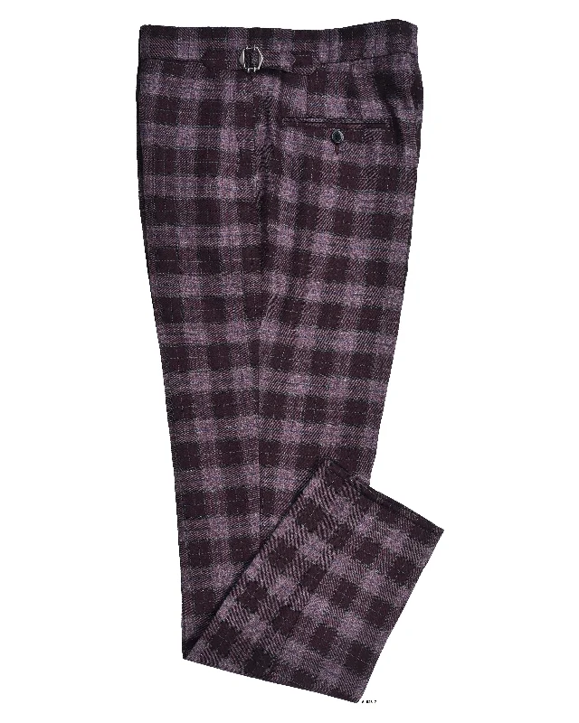 Modern Casual Look EThomas Voilet Silver Mulberry Tartan Plaid