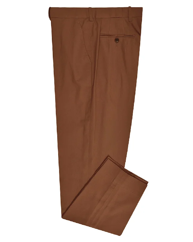 Contemporary Patterns Look Fresco: Soft Brick Brown Stretch Twill Pants