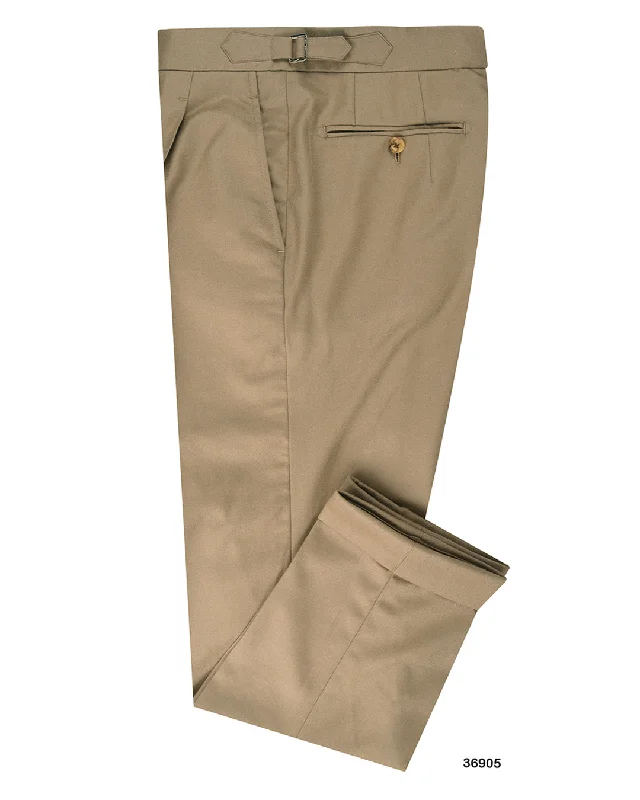 Sleek Tailored Holland Sherry Classic Worsted Flannel Khaki Twill