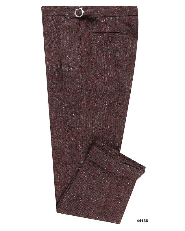 Contemporary Sport Look Molloy Plain Donegal Tweed Pants - Maroon